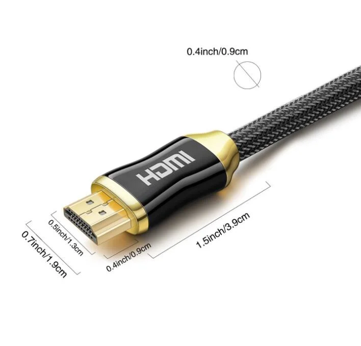 High Quality Zinc Alloy Gold Plated 48gbps 8K HDMI Cable