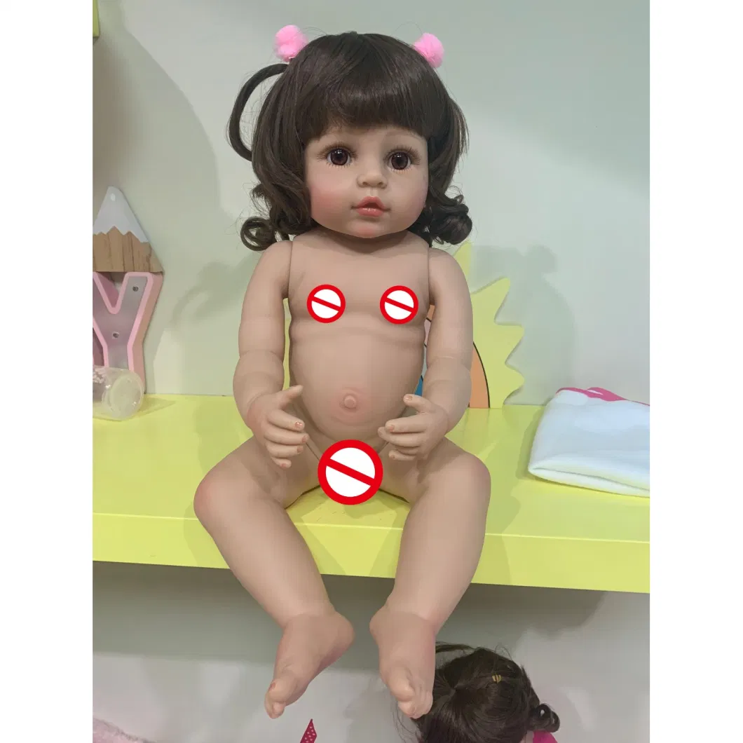 Big Real Baby Size 55cm Full Body Soft Silicone Reborn Toddler Girl Princess Doll Bath Doll Toy Bonecas Girl Menina De Silicone