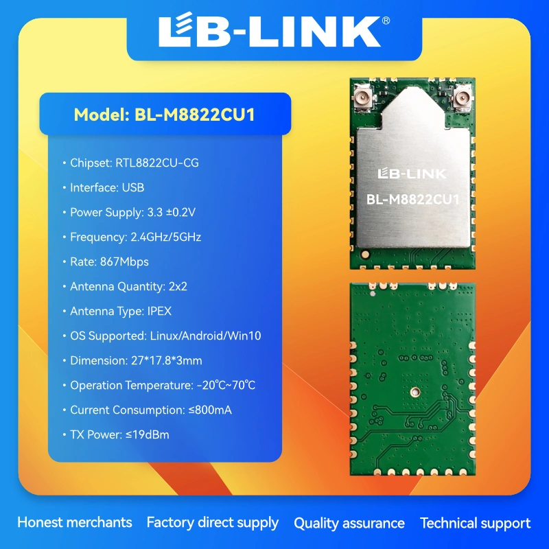 USB2.0 Interface for WLAN &amp; Bluetooth Bt5.0 Module Price Factory Store WiFi Module Wireless Connection Card WiFi 5 AC + Bt Bluetooth Module Combo Lblink