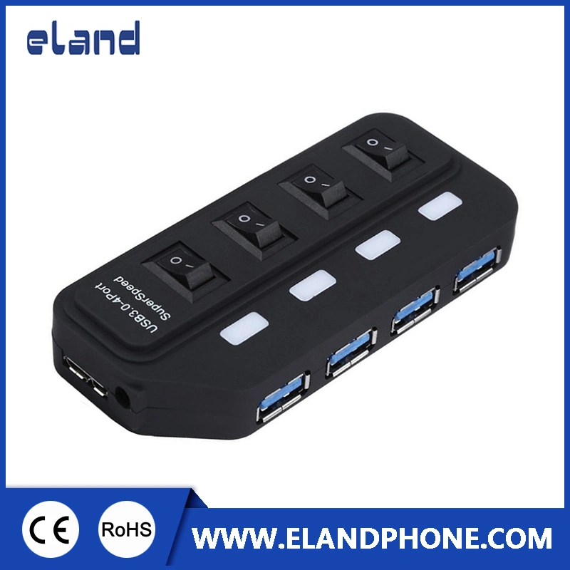 4-Port USB Hub, Superspeed USB 3.0 25W Extension Hub with Individual on/off
