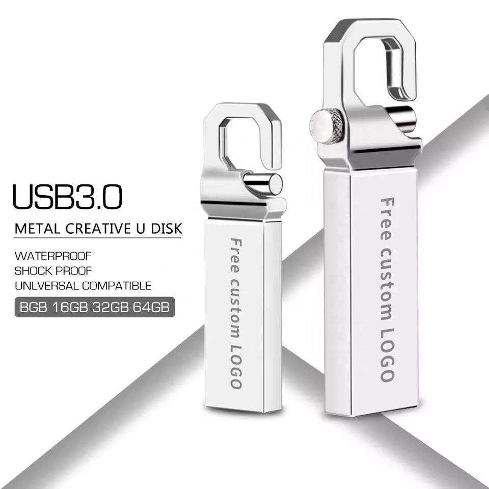 Custom Logo Metal USB Flash Drive 8GB 16GB 32GB 64GB 128GB Metal USB 3.0 Flash Drive