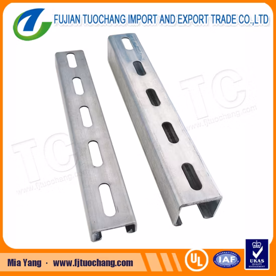 41*21 / 41*41 Steel Galvanized Strut Channel Unistrut Slotted Channel
