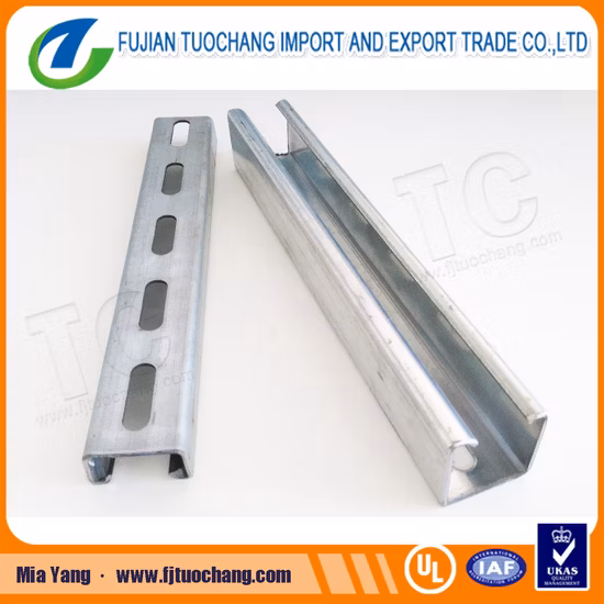41*21 / 41*41 Steel Galvanized Strut Channel Unistrut Slotted Channel