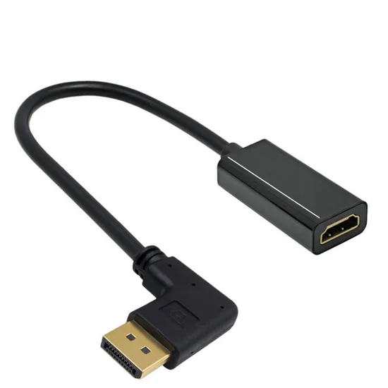 Displayport Dp 90 Degree Angled to HDTV HDMI Female Adapter 