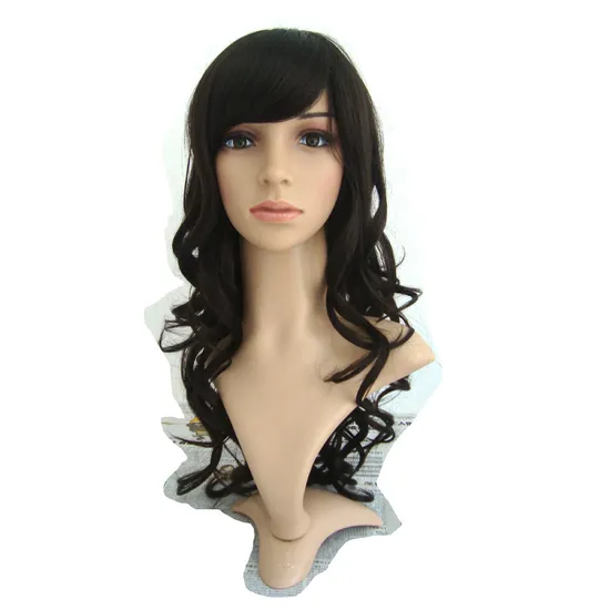 Wholesale Factory Black Curly Long Whole Head Wig Hair 