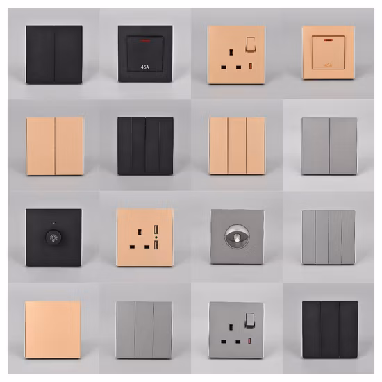 Klass Newest Slim Big Button Wall Electric Switched Socket Light Switch and Socket Electric Switch