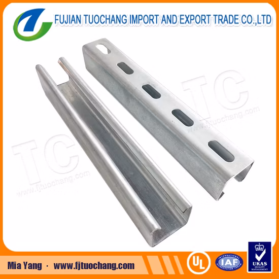 41*21 / 41*41 Steel Galvanized Strut Channel Unistrut Slotted Channel